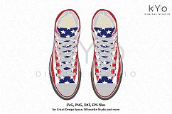 American Flag Sneakers SVG PNG DXF EPS vector graphic files Product Image 1