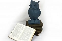 Night Owl, Papercraft Owl, Paper Owl, Animal Trophy, Loft Decor, Home Decor, 3D papercraft model, animal head, lowpoly DIY, hobby idea, DIY Product Image 4