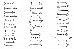 Black hand drawn doodle arrows clipart, Tribal cute arrow clip art Product Image 3