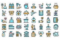 Disinfection icons set vector flat Product Image 1