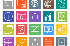 150 SEO &amp; Development Line Multicolor B/G Icons Product Image 2