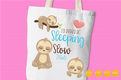 Sleeping Sloths cutting files svg, dxf, pdf, eps included - cut files for cricut and silhouette - Cutting Files SG Product Image 2