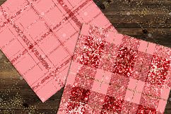 16 Luxury Gold and Red Glitter Plaid Tartan Digital Papers Product Image 2