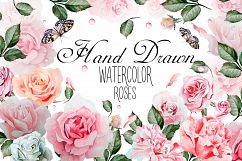Hand drawn watercolor roses 2 Product Image 1