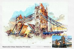 Watercolor Urban Sketcher Photoshop Action Product Image 8