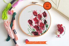 Red roses bouquet Cross Stitch Pattern PDF Beautiful flower Product Image 2
