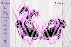 Lace mask, Masquerade Mask svg, Tattered Lace Mask svg, Masked ball svg, fcm files, girls svg, Product Image 5