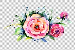 Elegant bouquet pink flower PNG watercolor set Product Image 2