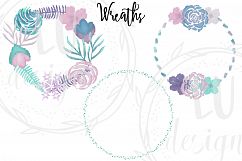 Winter Flowers Clipart, Watercolor Floral Winter Graphics Product Image 6
