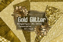 42 New Gold Glitter and Sequin Papers 8.5 x 11 inch Product Image 1