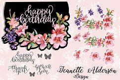 Shaped card with Pink Hibiscus Decoupage Product Image 1
