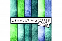 Stormy Grunge Digital Scrapbook Paper - 12 Pack Product Image 1
