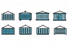 Cargo container icons vector flat Product Image 1