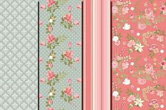 Shabby chic pink roses seamless digital paper pack Product Image 3