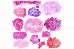 Red &amp; Pink Watercolor Clipart Product Image 1