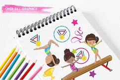 Gymnastic Girls graphics and illustrations Product Image 3
