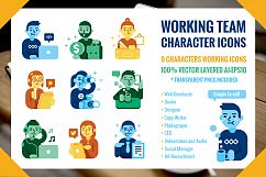 Working Team 9 Characters Icons Product Image 1