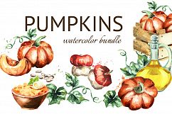 Pumpkin. Watercolor bundle Product Image 1