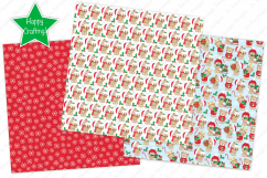 Christmas digital papers,Christmas patterns,Christmas bears Product Image 5