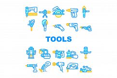 Tools For Building Collection Icons Set Vector Product Image 1