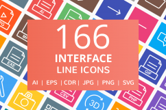 166 Interface Line Multicolor B/G Icons Product Image 1
