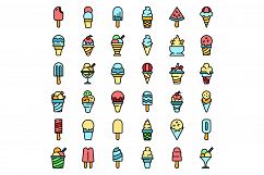 Ice cream icons set vector flat Product Image 1