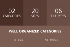 100 Women &amp; Kids Flat Greyscale Icons Product Image 3
