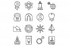 Gravity force icons set, outline style Product Image 1