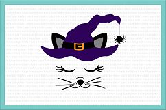 Witch cat face svg, halloween cat svg, cat svg Product Image 2