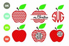 Chevron Apple SVG Apple Monogram SVG Teacher SVG Product Image 1