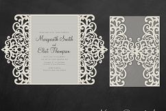 Gate fold wedding invitation , 5x7, Cricut Template, Quinceanera card - SVG, DXF, Cricut, Silhouette Cameo Product Image 1