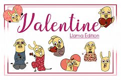 Valentines-Animal Clipart-llama Clipart-Valentines Clipart-Cartoon-Sticker Clipart-Digital-Llama-Heart-Love-Funny-Llama Drama-Commercial Product Image 1