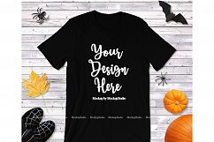 Black Halloween T-Shirt Mock Up, Bella Canvas 3001 Mockup Product Image 1