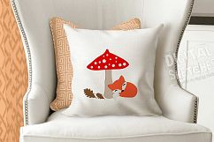 Fox Machine Embroidery Design Mushroom Toadstool 3 Sizes Product Image 2