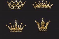  Set of gold and silver crown icons.  Product Image 11