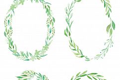 Leafy Wreath Watercolor Elements Set Product Image 9