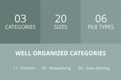 111 Networking &amp; Printers Filled Round Corner Icons Product Image 3