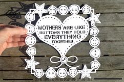 Mothers are like buttons paper cut SVG / DXF / EPS files Product Image 1