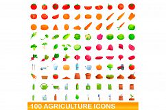 100 agriculture icons set, cartoon style Product Image 1