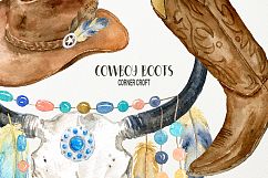 Watercolor Collection Cowboy Boots and Boho Skull Product Image 7