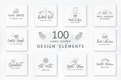 100 Hand drawn design elements. Logos. Product Image 1