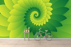 Abstract Digital Green Floral Design Background Wallpaper Product Image 1