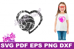 svg grunge distressed gift for volleyball heart grunge distressed printable svg dxf eps png pdf file for cricut silhouette volleyball gift Product Image 2