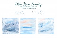 Watercolor clipart polar bear family for instant download Product Image 4