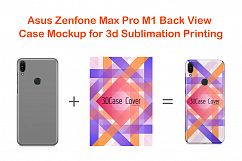 Asus Zenfone Max pro M1 3D Case Design Mockup Back View Product Image 2