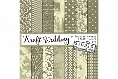 Kraft Wedding Digital Paper -Pretty Kraft Lace Product Image 1