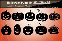 Pumpkin silhouettes SVG / Printable Halloween pumpkin EPS / Halloween day clipart / Pumpkin / HQ silhouettes PNG vector / pumpkin svg Product Image 2