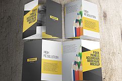 FOUR PANELS ACCORDION BROCHURE MOCKUPS Product Image 2