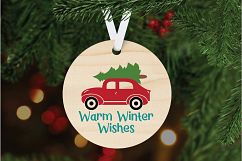 Warm Winter Wishes - Christmas SVG Cut File - DXF PNG EPS Product Image 6