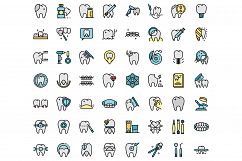 Tooth restoration icons set vector flat Product Image 1
